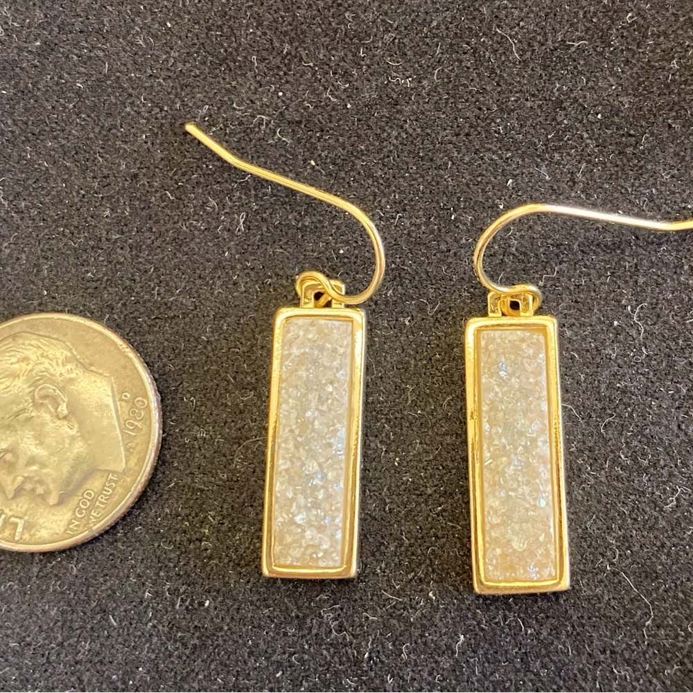 Gold Druzy Drop Earrings